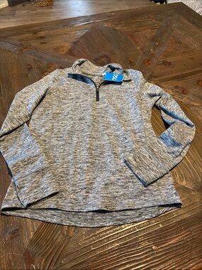 DSW Kids Gray Heather Quarter-Zip Hoodie Sweatshirt